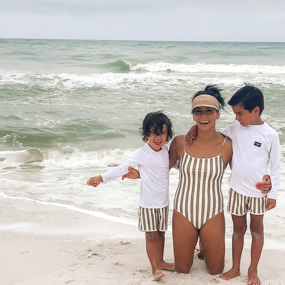 Rylee + Cru high waisted striped olive bikini bottom size Small - Picture 5 of 5